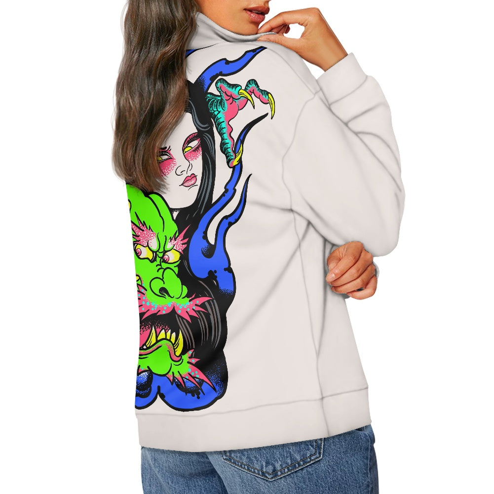Dragon Lady Women's long sleeve zipper sweatshirt