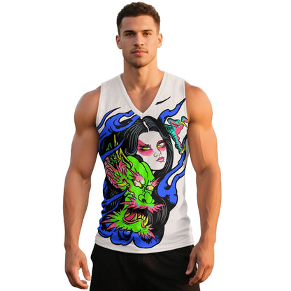 Dragon Lady Men's V-neck vest