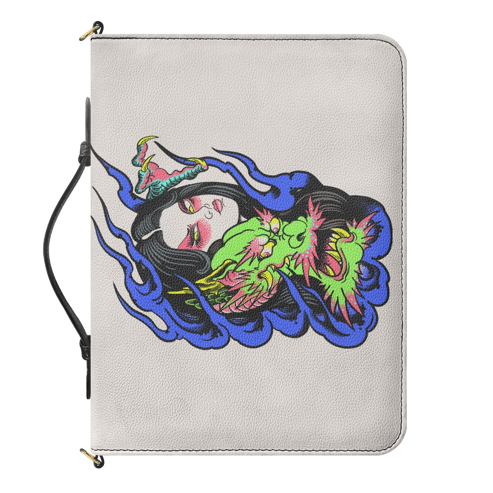 Dragon Lady Litchi pattern PU Bible bag (with shoulder strap)