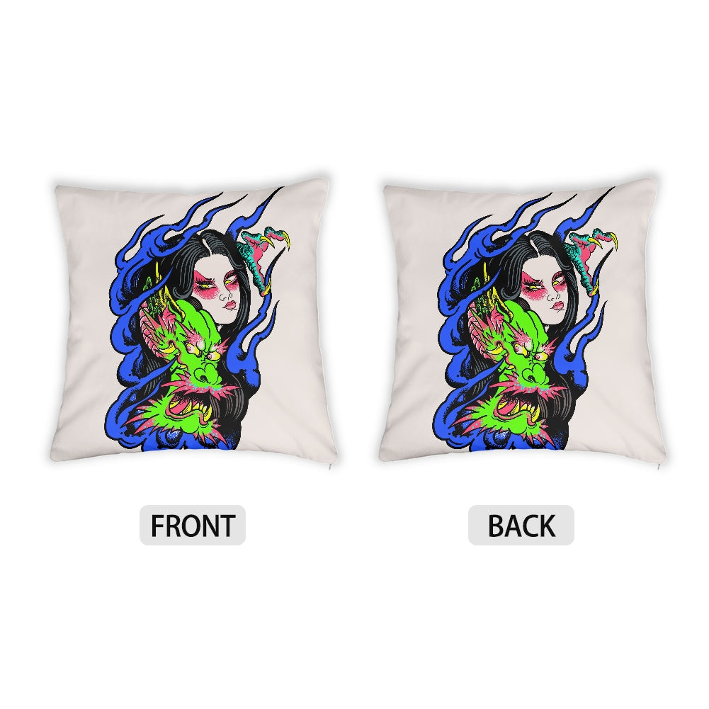 Dragon Lady Brushed Polyester Square Pillowcase