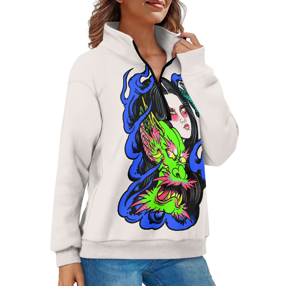 Dragon Lady Women's long sleeve zipper sweatshirt